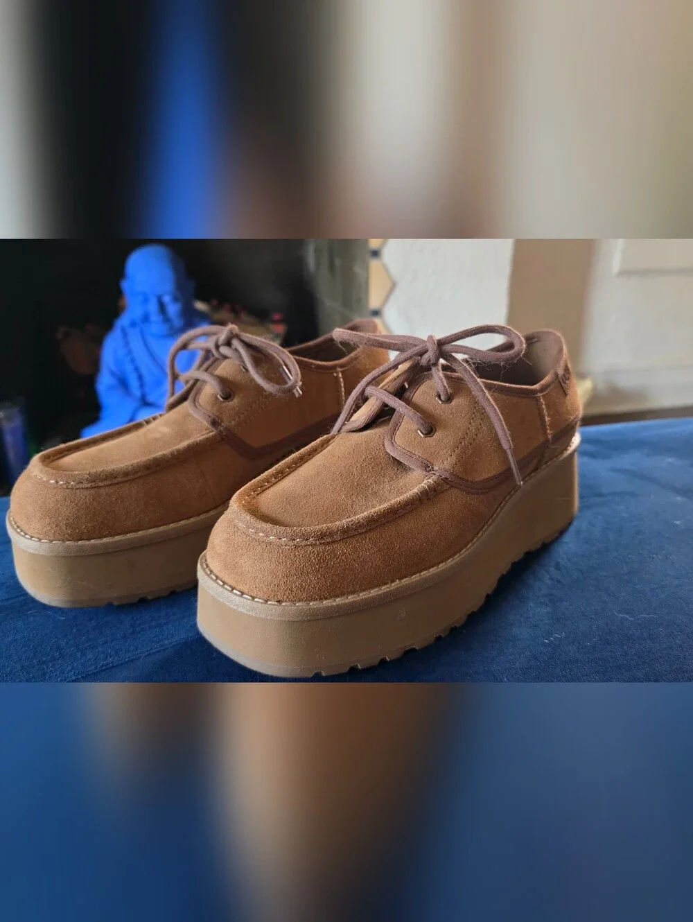 UGG Women's Cityfunc Suede Platform Lace-Up Shoes – Size 8- Worn ONCE